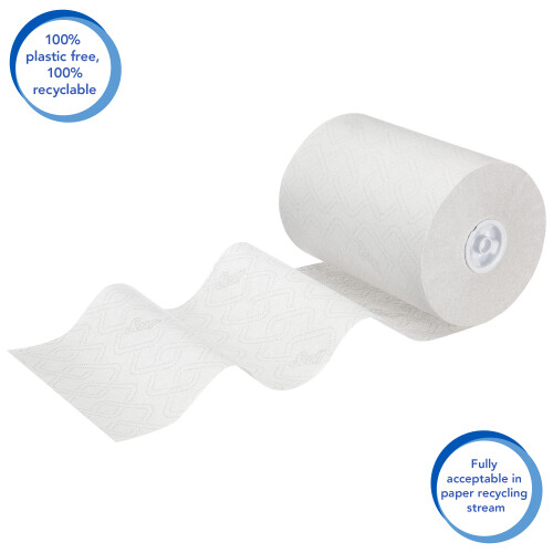 Papírové ručníky v roli SCOTT® Slimroll - bílé, 6 rolí á 190 m/kar