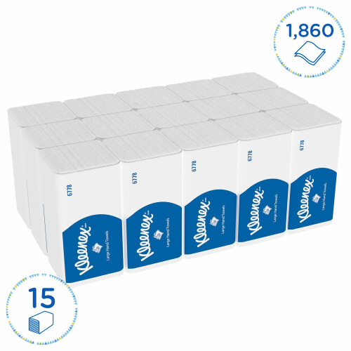 Kleenex® skládané papírové ručníky - bílá /Velká