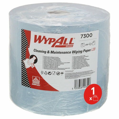WypAll® L20 průmyslové utěrky v roli, 2vrstvé - modré