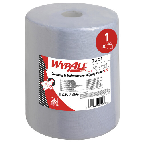 WypAll® L20 průmyslové utěrky v roli, 2vrstvé - modré