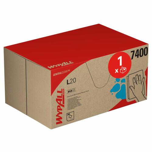 WypAll® L20 průmyslové utěrky skládané v Brag Boxu, 2vrstvé - modré