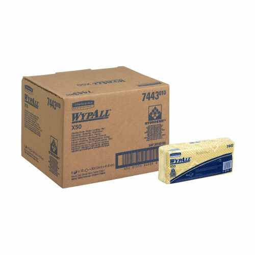 WypAll® X50 průmyslové utěrky skládané - žluté