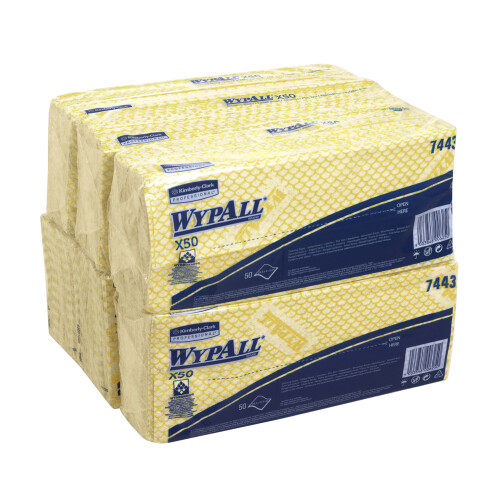WypAll® X50 průmyslové utěrky skládané - žluté