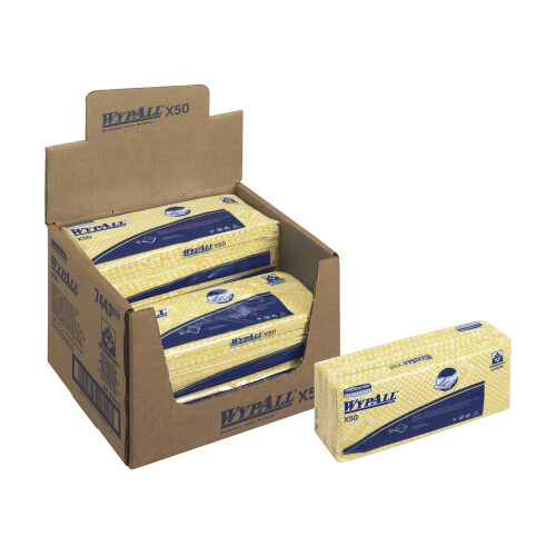 WypAll® X50 průmyslové utěrky skládané - žluté