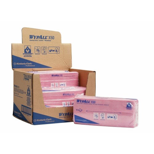 WypAll® X50 průmyslové utěrky skládané - červené