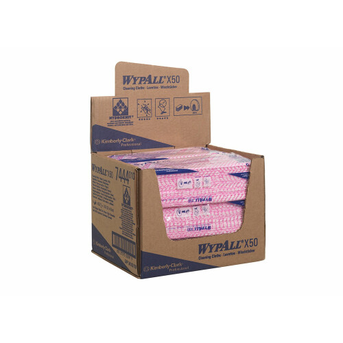 WypAll® X50 průmyslové utěrky skládané - červené