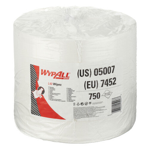 WypAll® L40 průmyslové utěrky v roli, 1vrstvé - bílé