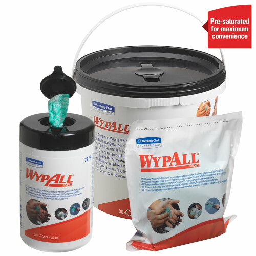 WypAll® vlhčené čistící utěrky v dóze  - stolní zásobník