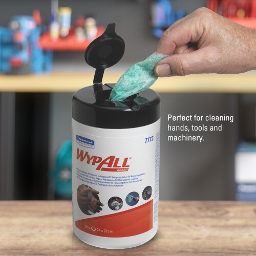 WypAll® vlhčené čistící utěrky v dóze  - stolní zásobník