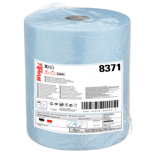 WypAll® X60 průmyslové utěrky v roli - modré