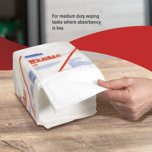 WypAll® X70  průmyslové utěrky skládané - bílé