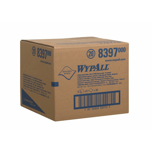 Utěrka WypAll® z mikrovlákna 40x40 cm - červené