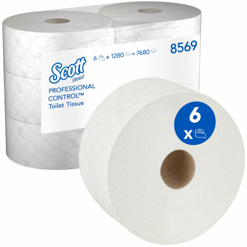 Toaletní papír Scott® Control™ - role se středovým odvinem / bílá /314 m