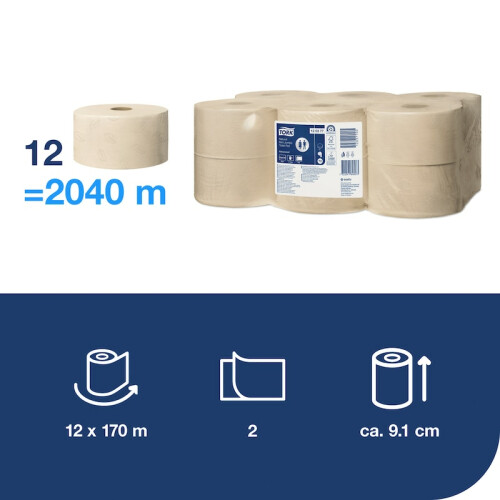 Tork Mini Jumbo toaletní papír natural (T2)
