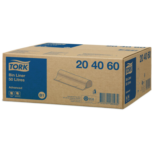 Tork pytle do odpadkového koše 50 l, transparentní B1, 61,5 × 89,5 cm