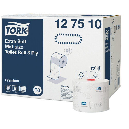 Tork Mid-size extra jemný toaletní papír v roli – 3vrstvý (T6)