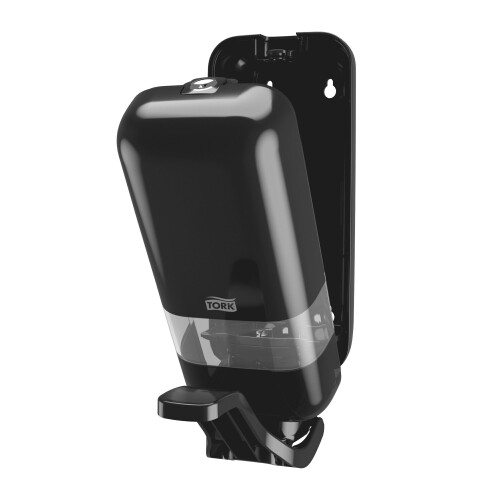 Tork zásobník na mýdla a dezinfekční prostředky s loketní pákou, černý