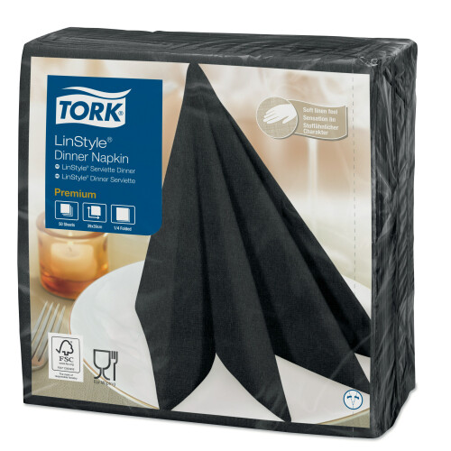 Tork Premium Linstyle® černý ubrousek – večeře