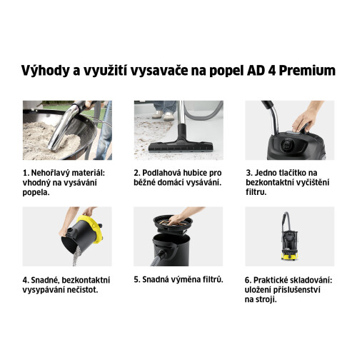 Vysavač na popel a suché nečistoty AD 4 Premium