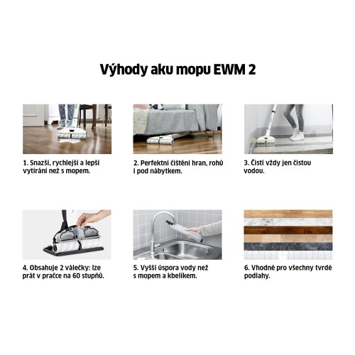 Elektrický vytírací mop EWM 2 Premium