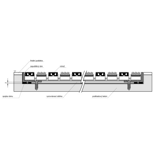 Rám zapuštěný - hliník "L" profil; v.30, 25, 20, 15mm / cena za bm