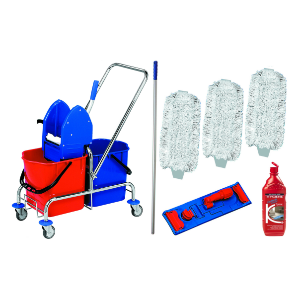 Akce kompletní sada úklidový vozík CLAROL  2x17 l