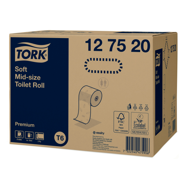 Tork Mid-Size jemný toaletní papír Premium (T6)