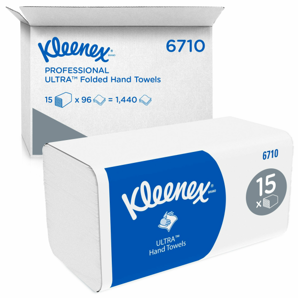 Papírové ručníky skládané KLEENEX® Ultra - bílé, 1440 út/kar