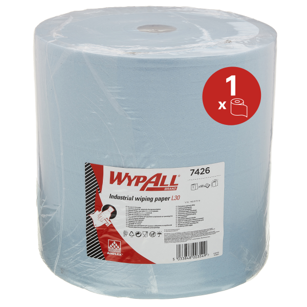 WypAll® L30 průmyslové utěrky v roli, 3vrstvé - modré