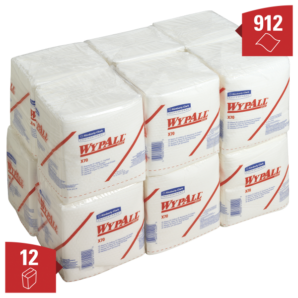WypAll® X70  průmyslové utěrky skládané - bílé