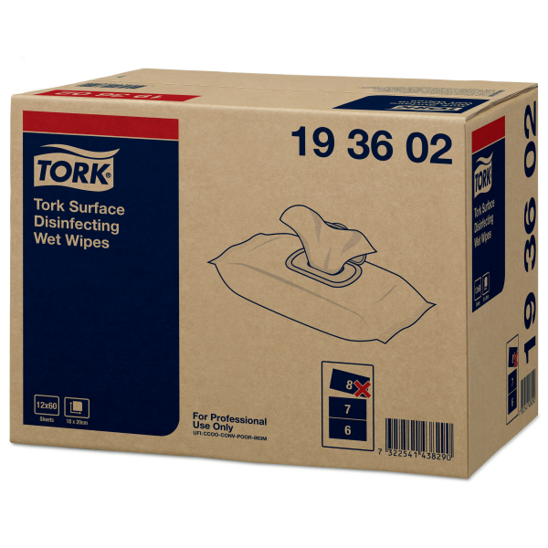Tork vlhčené utěrky na dezinfekci povrchů (W20)
