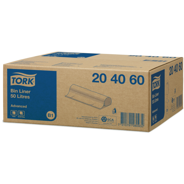 Tork pytle do odpadkového koše 50 l, transparentní B1, 61,5 × 89,5 cm