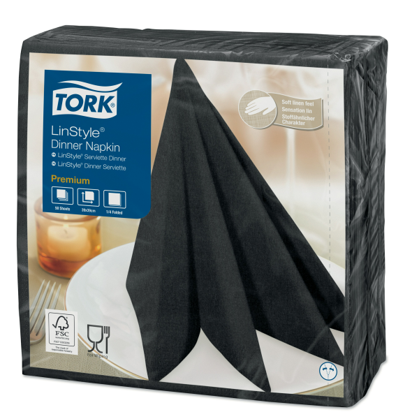 Tork Premium Linstyle® černý ubrousek – večeře
