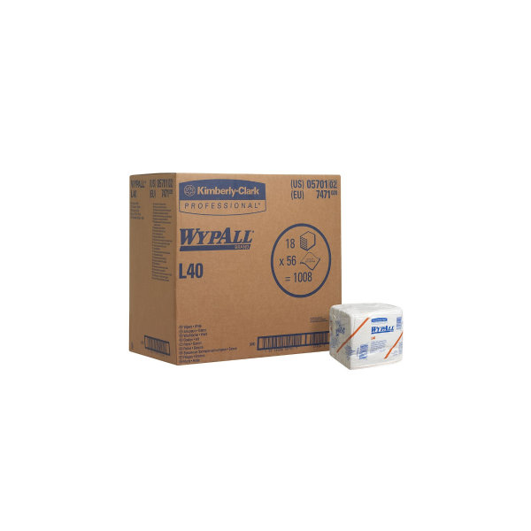 WypAll® L40 průmyslové utěrky skládané, 1vrstvé - bílé