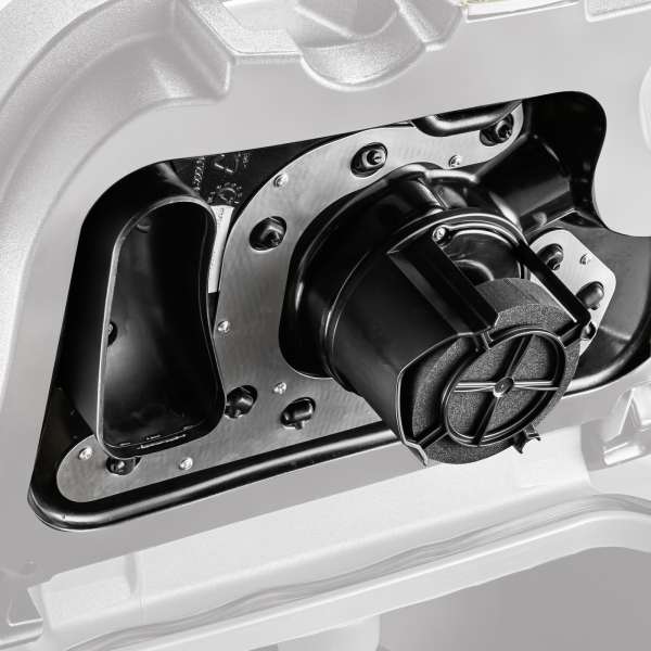 Vyměnitelný kryt nádrže na špinavou vodu.