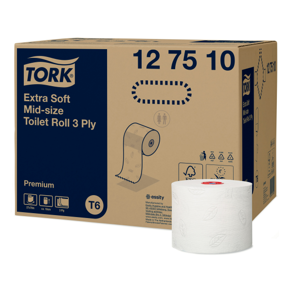 Tork Mid-size extra jemný toaletní papír v roli – 3vrstvý (T6)