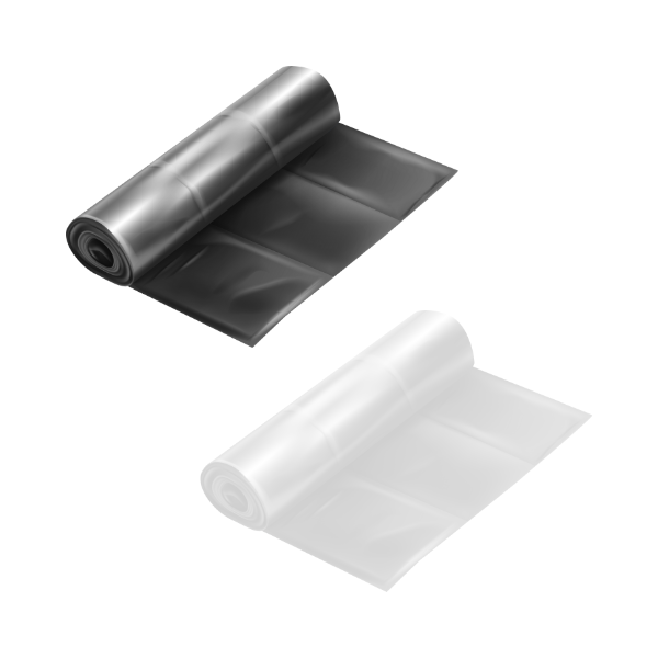 Pytle na odpad samonosné, 600x1200 mm, 200 mi LDPE / černá