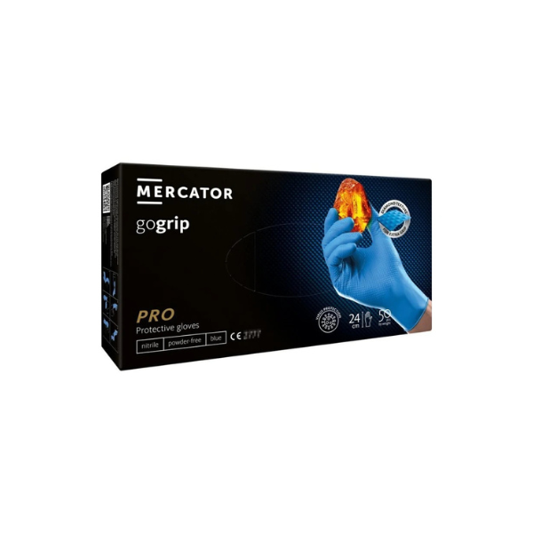Rukavice jednorázové profi nitrilové gogrip, modré L
