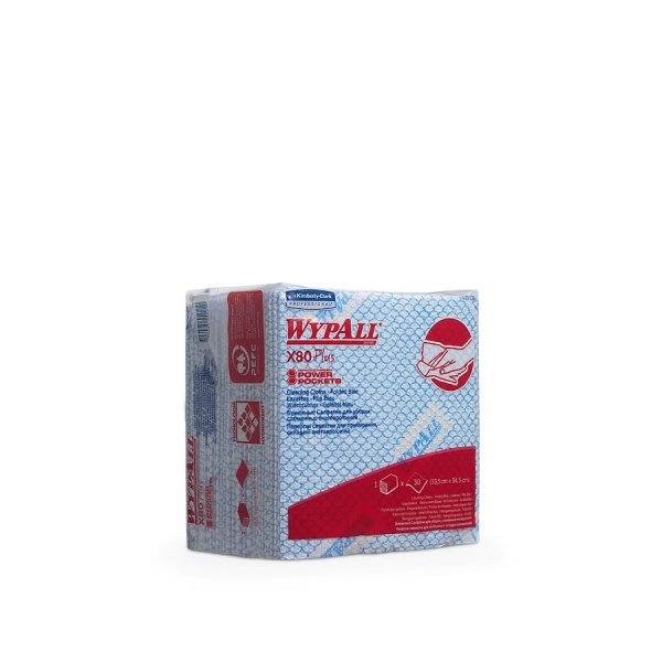 WypAll® X80 Plus průmyslové utěrky, 1/4 sklad - modré