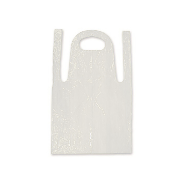 Zástěra polyethylenová 69x122cm, bílá, 0,018mm / bal.-100 ks